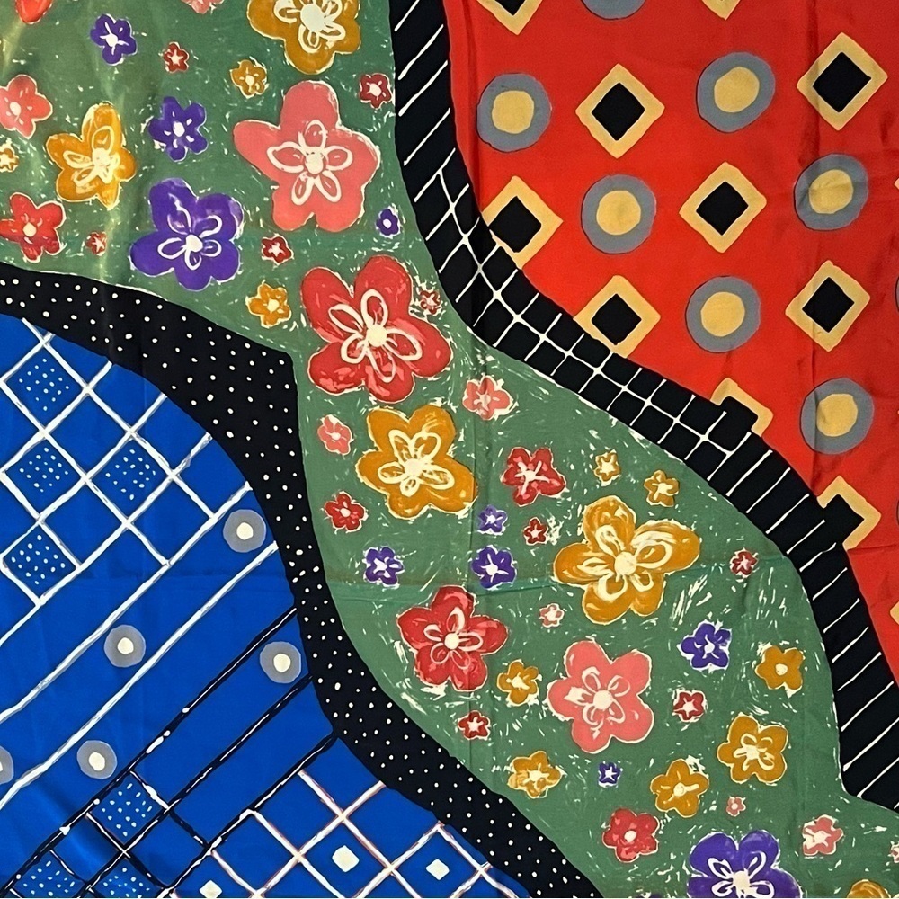 Aker Odullu Seri Abstract Geometric Artsy Colorful Scarf - Picture 7 of 9